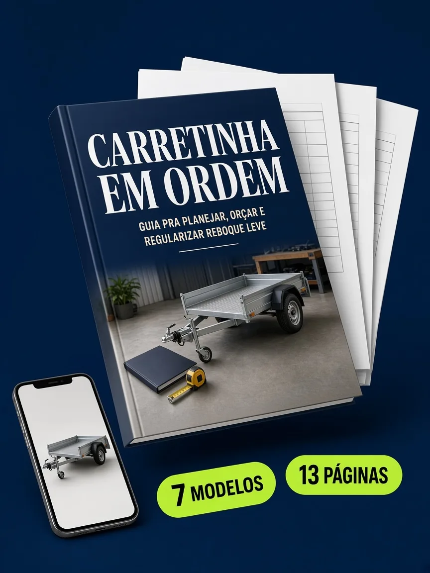 Montagem ilustrativa do Carretinha em Ordem: livro com a capa, páginas do material e celular